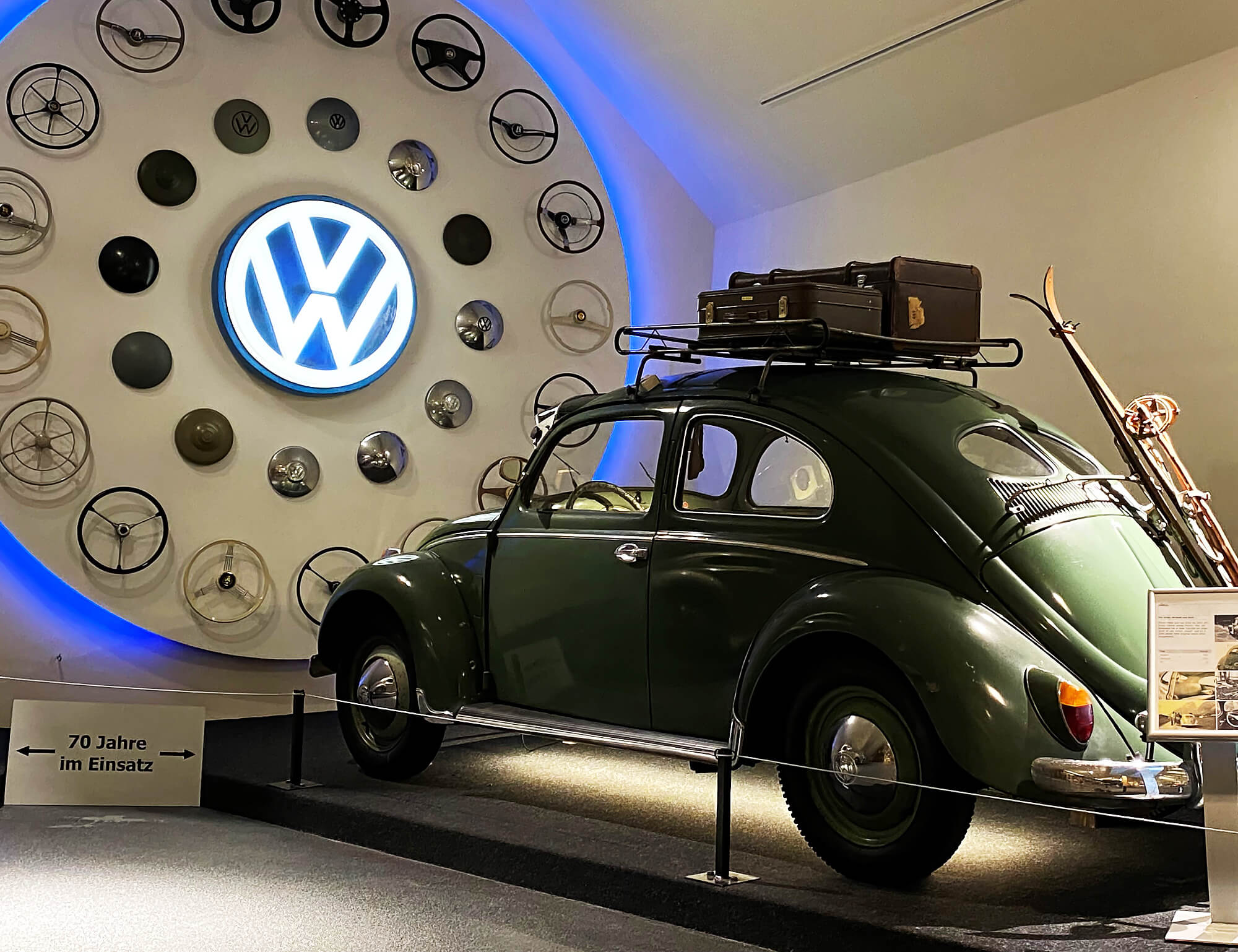 Grüner VW Käfer aus der Sonderausstellung im Auto & Traktor Museum Bodensee